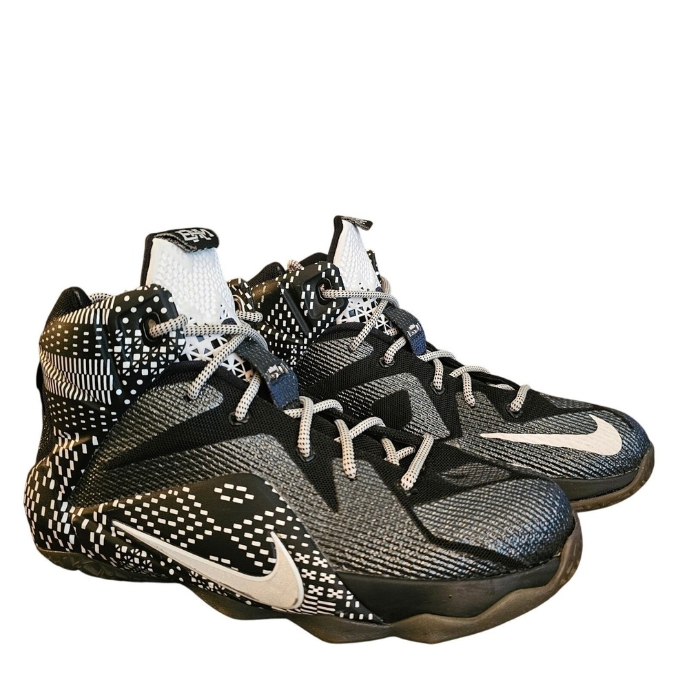 Nike Kids Black and White Graphic High-Top Sneakers